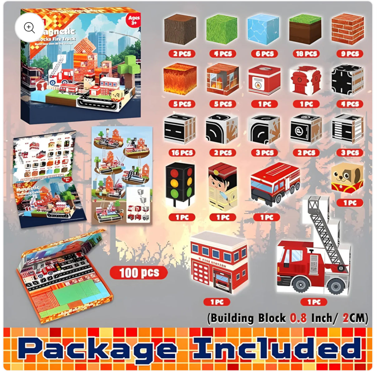 Wisteria Lane Magnetic Building Blocks Fire Fighter | 100pcs