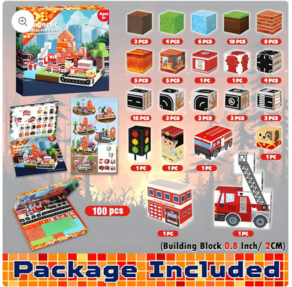 Wisteria Lane Magnetic Building Blocks Fire Fighter | 100pcs