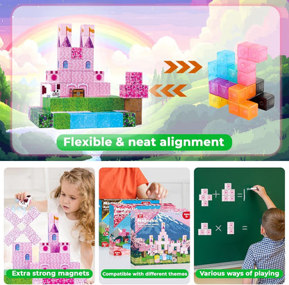 WisteriaLane Magnetic Blocks - Pink Kingdom | 100pcs