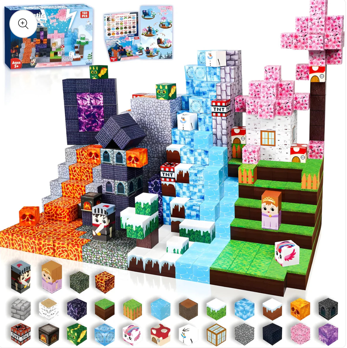 WisteriaLane Magnetic Building Blocks Ice & Fire | 150pcs