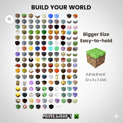 Minecraft Magnetic Blocks - Mix And Match | 200pcs | 300pcs | 500pcs